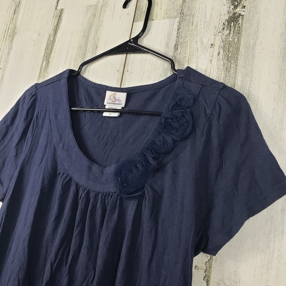 oh baby by motherhood maternity navy blue short sleeve tshirt women's L - Picture 2 of 10
